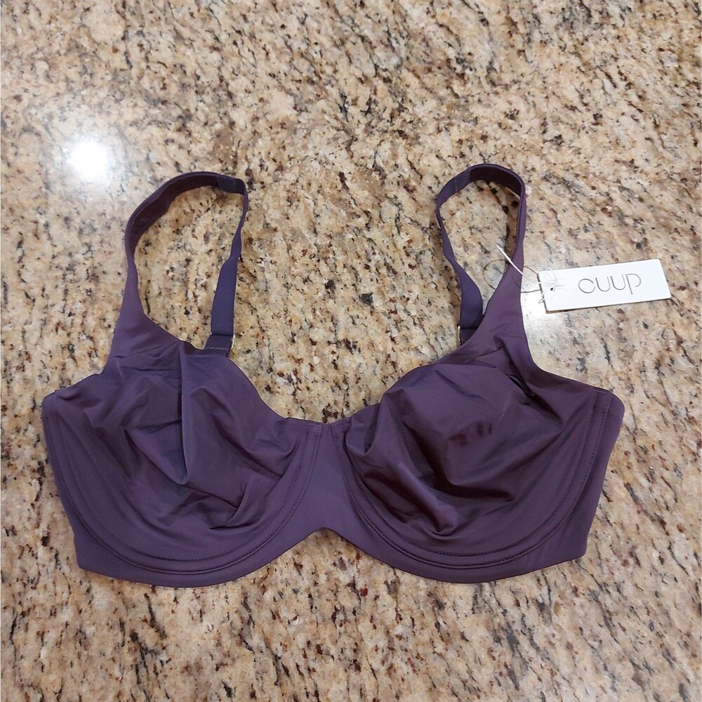 NWT CUUP Bra THE SCOOP Micro Dusk/Purple 36E Unlined Underwire NWT Adj Strap